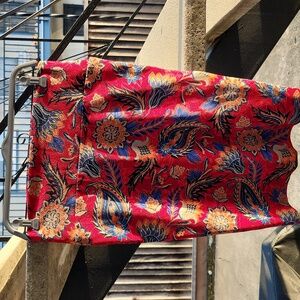 LuLaRoe Red floral and paisley mini skirt S